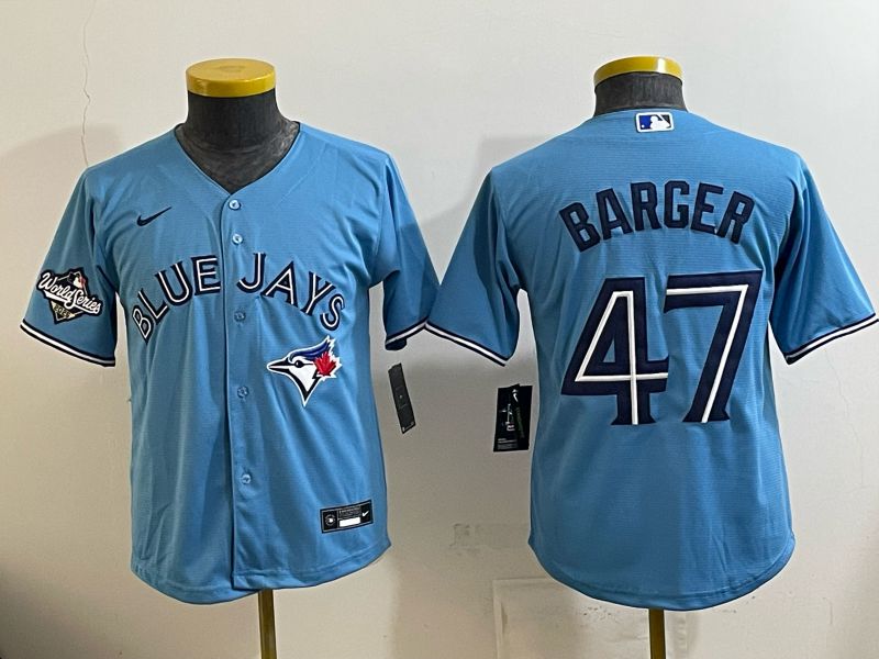 Youth 2025 Nike Toronto Blue Jays #47 Barger Light Blue Game MLB Jersey 03